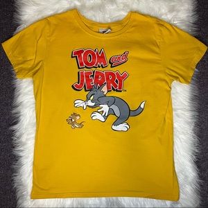 Tom and Jerry vintage yellow logo tee t-shirt short sleeve mens women’s graphic